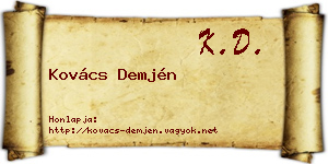 Kovács Demjén névjegykártya
